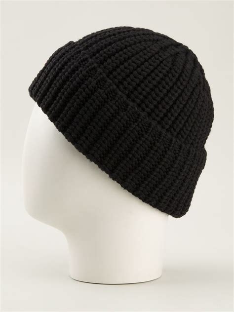 ribbed knit beanie hat